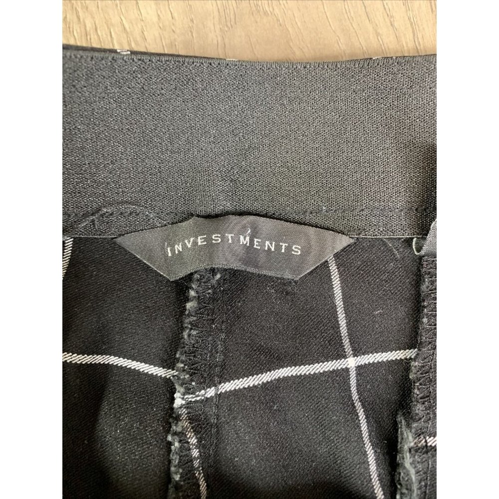Investments Dress Pants Womens 12 Black White Stripes Hidden Zip Button Close - Picture 7 of 9